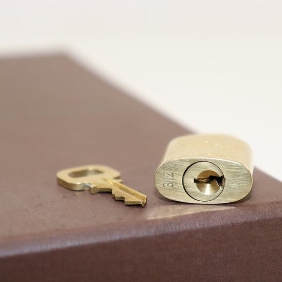 Louis Vuitton Brass Padlock & Key Set #312 Made in France - Picture 3 of 3